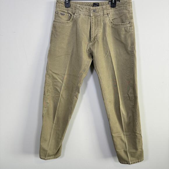 Kuhl Outkast Vintage Patina Dye Pants Mens 34x32 Khaki Hiking Outdoor
